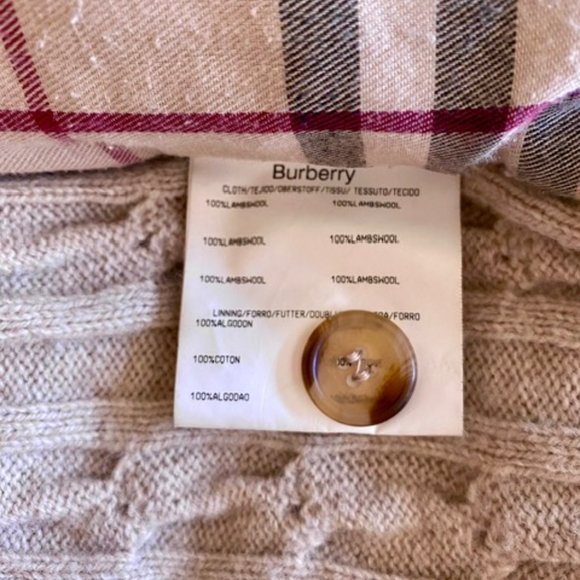 Burberry beige unisex bomber jacket corduroy and cable wool + plaid size 46 (M) - Picture 3 of 12
